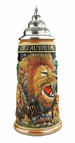 Boccale birra con leone - birra,