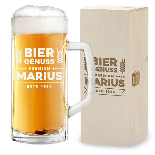 Bierkrug con incisione - l, +